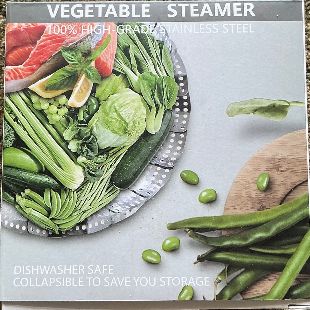 Premium Stainless Steel Vegetable Steamer - Silver